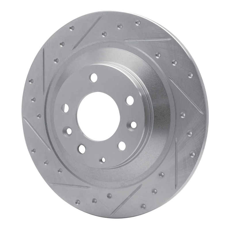 Mazda 6 Brake Rotor (1) - Rear Left - R1 Concepts - Drilled & Slotted - Silver - `06-`07